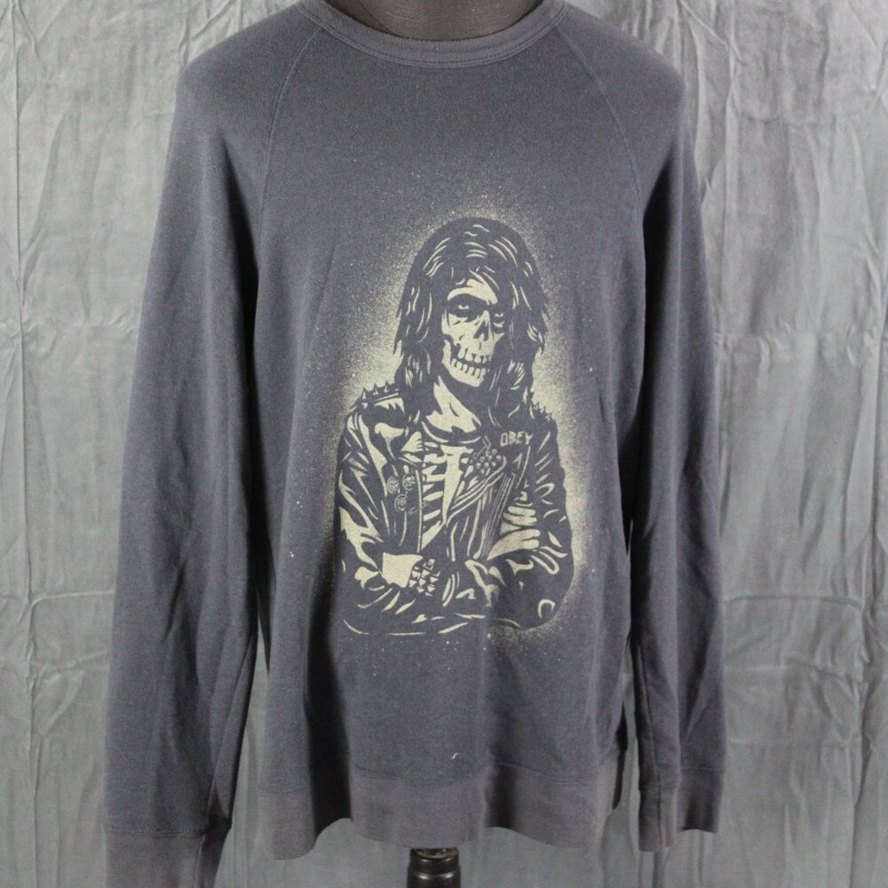 Skateboard Shirt - Obey Punk Skeleton Graphic - Men's 2XL